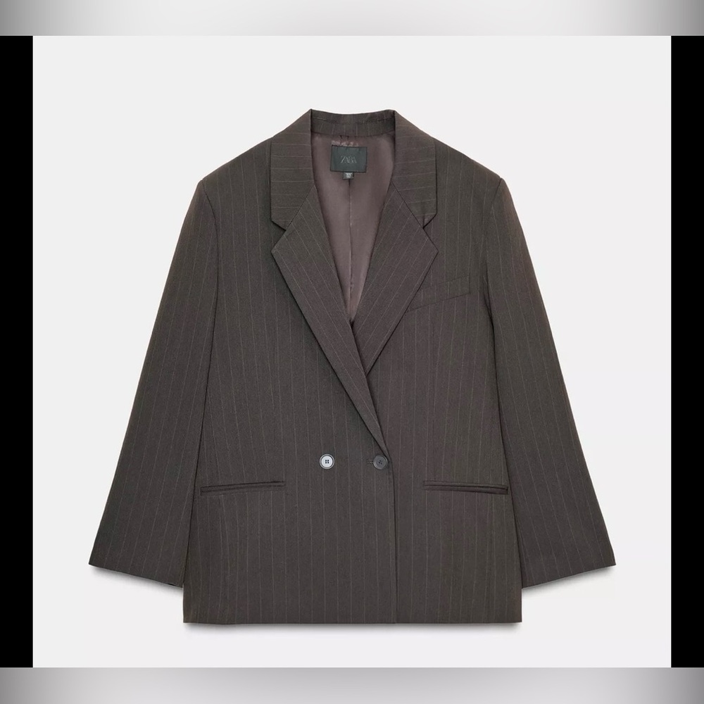 ZARA OVERSIZED PINSTRIPE BLAZER SMALL
